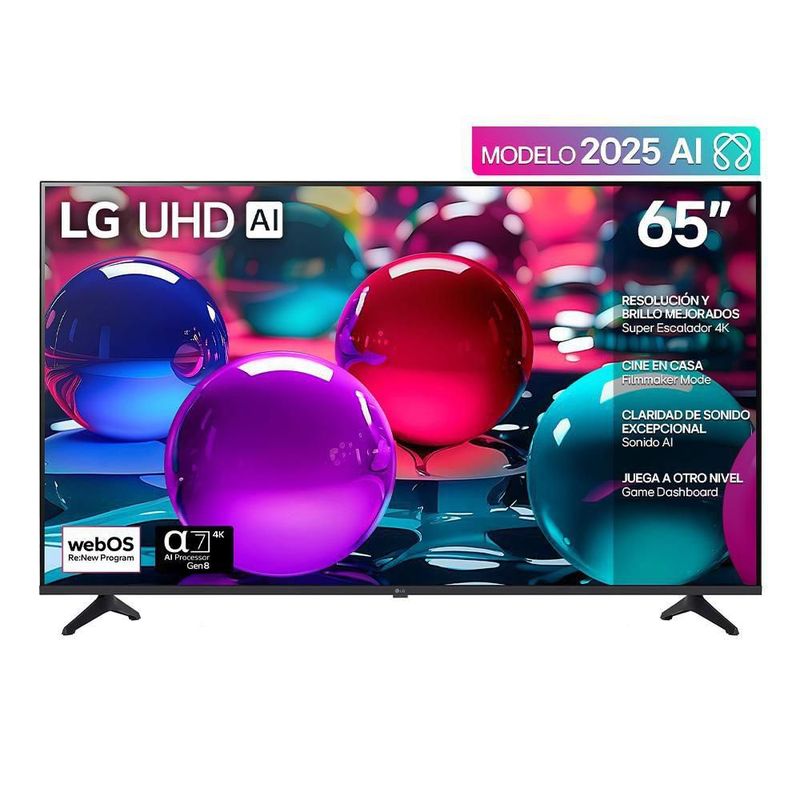 Pantalla 65 pulgadas LG UHD AI UA75 4K SMART TV 2025 65UA7300PSB