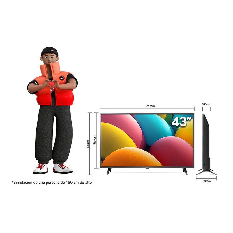 Pantalla 43 Pulgadas Full HD LG Smart TV LED 43LR671C0SA