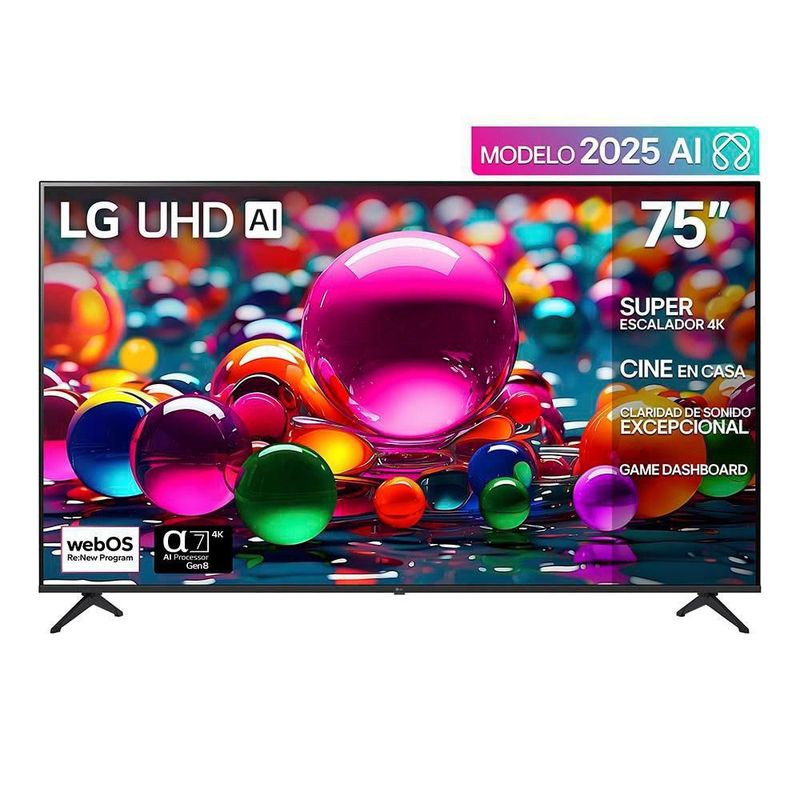 Pantalla 75 pulgadas LG UHD AI UA75 4K SMART TV 2025 75UA7500PSA
