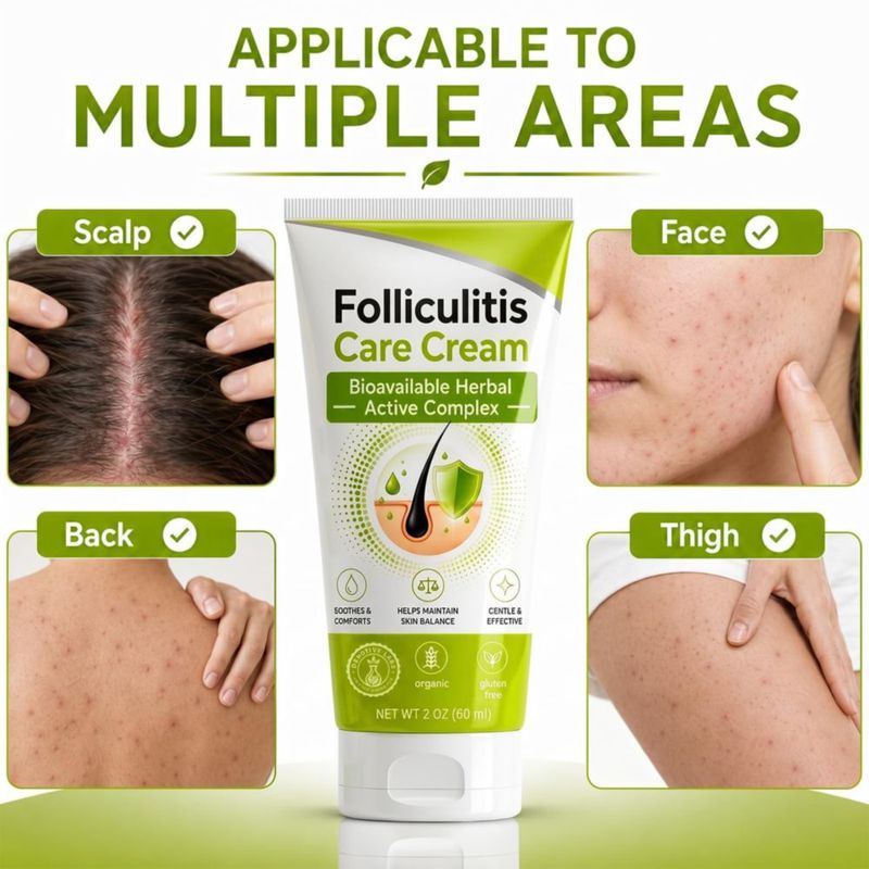 Crema para Foliculitis YESNATURE 60 ml para Cuero Cabelludo Cara y Cuerpo