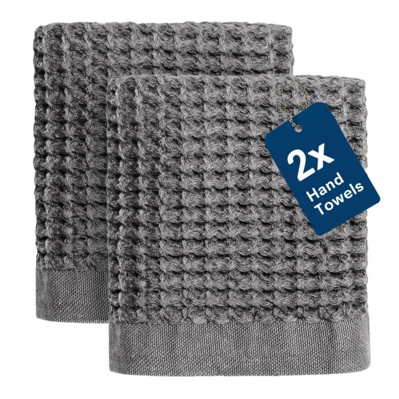 Toalla de mano ONSEN Supima 41x76 cm Gris Ceniza - Juego de 2