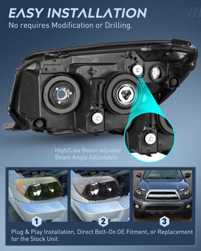 Conjunto de faros Nilight para Toyota 4Runner 2006‑2009