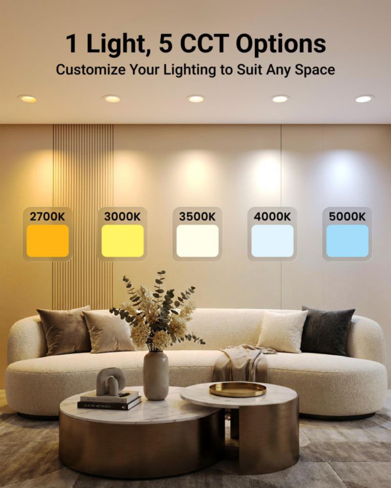 Luces LED empotradas Sunco Lighting 15 cm 5 tonos de temperatura de color regulables