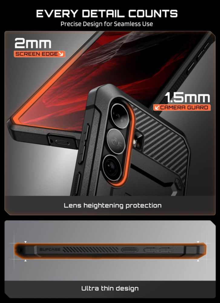 Funda SUPCASE Galaxy S26 FE Negra con Clip de Cinturón