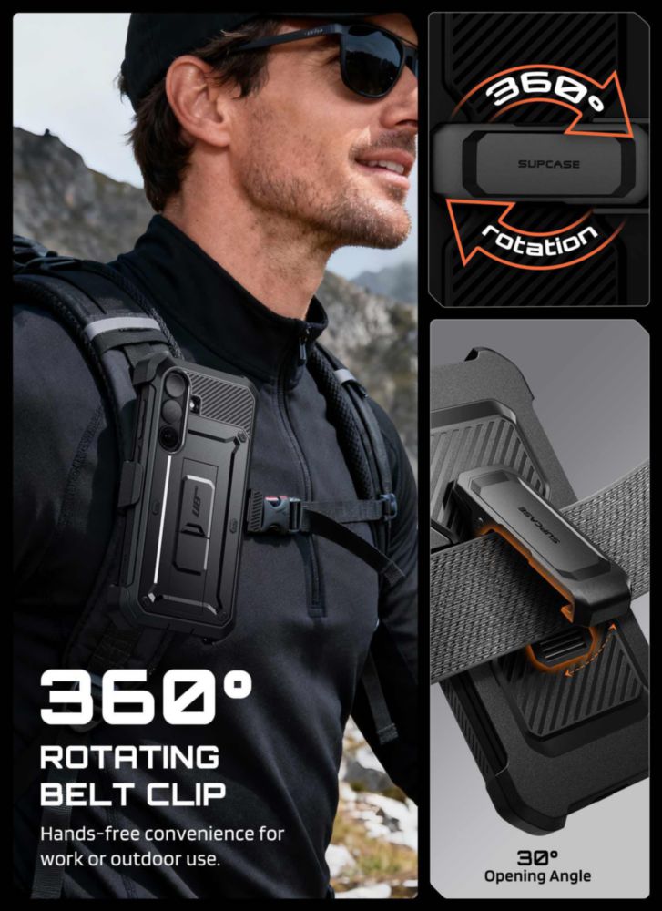 Funda SUPCASE Galaxy S26 FE Negra con Clip de Cinturón