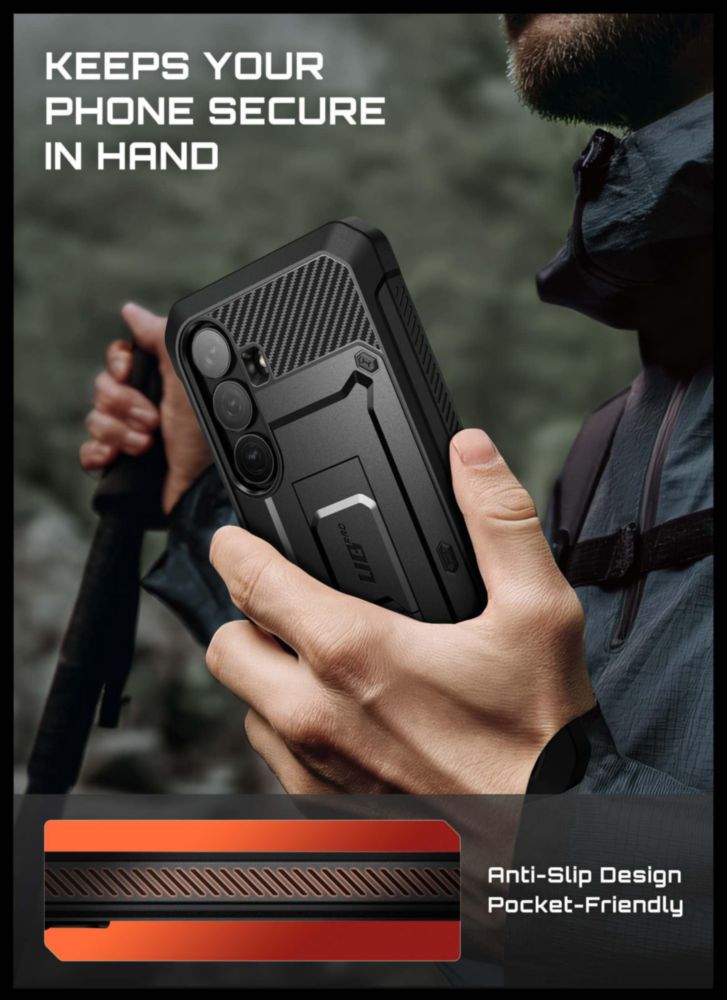 Funda SUPCASE Galaxy S26 FE Negra con Clip de Cinturón