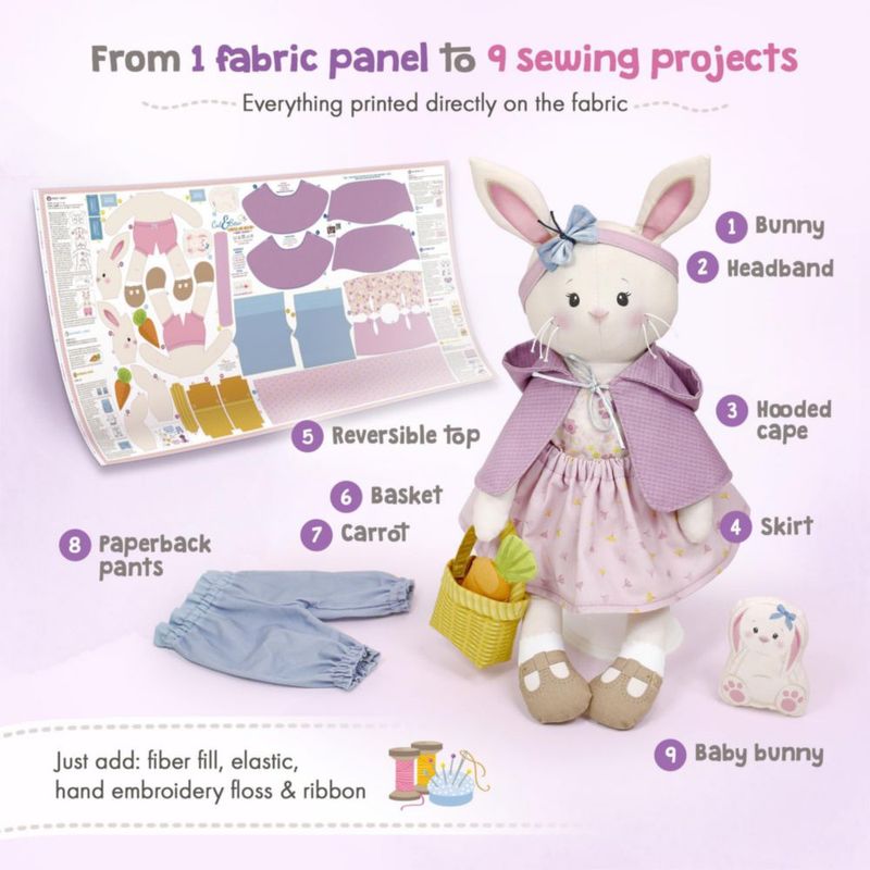 Panel de tela Kullaloo Bibby Bunny 79 x 155 cm