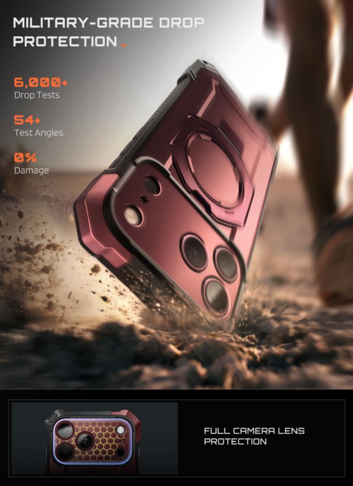 Funda SUPCASE para iPhone 18/17 Pro Max (Burdeos)