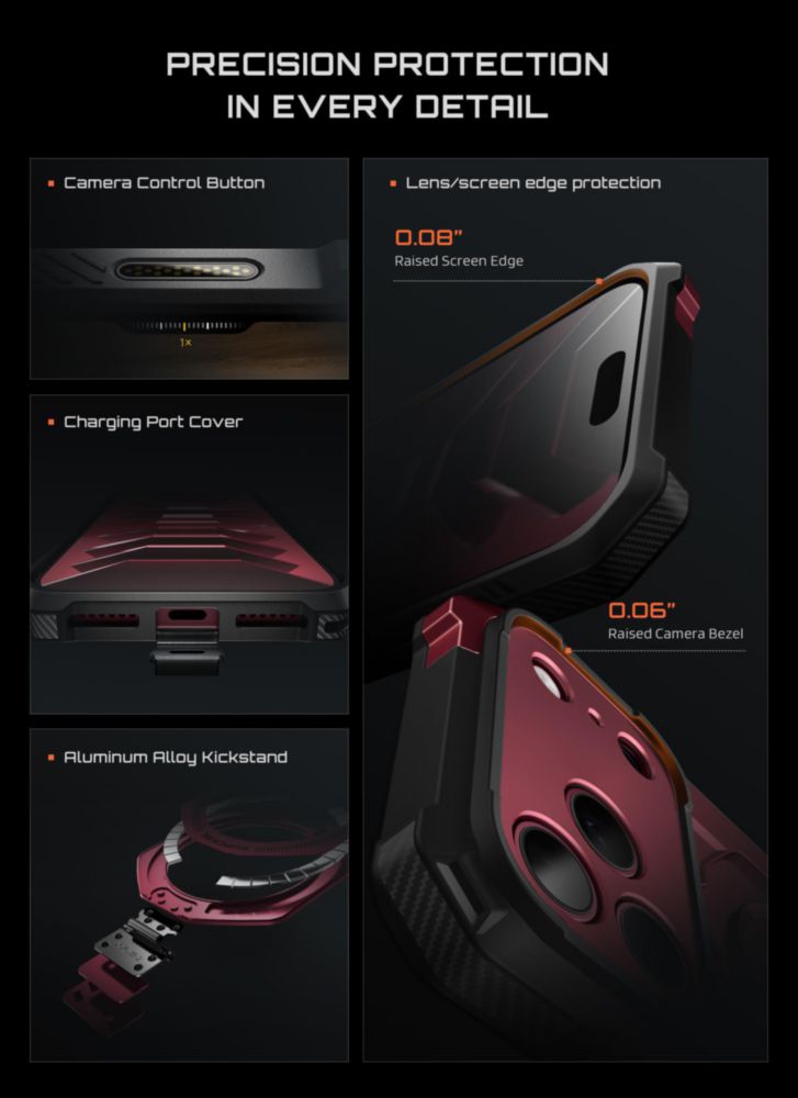 Funda SUPCASE para iPhone 18/17 Pro Max (Burdeos)