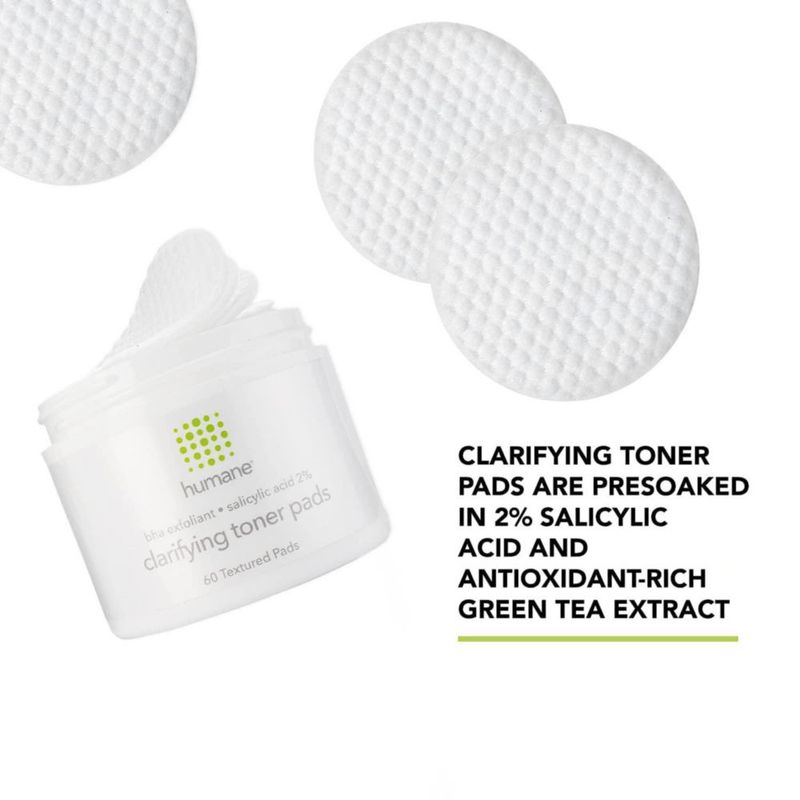Toner Pads Humane Clarifying 2% BHA con ácido salicílico 120 ml