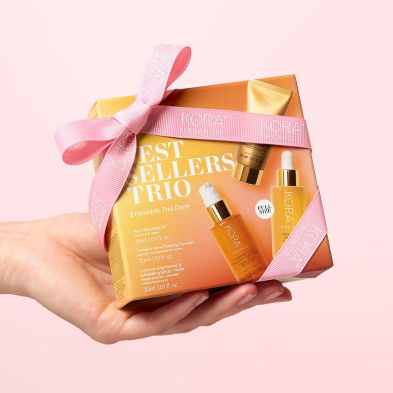 Trío de Cuidado Facial KORA Organics – Tamaño de Viaje 3×30 ml