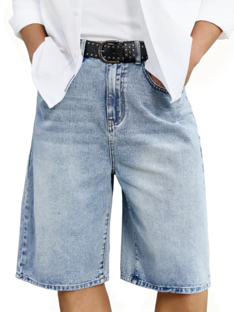Shorts Comdecevis XS Indigo Claro Holgado Corte Suelto