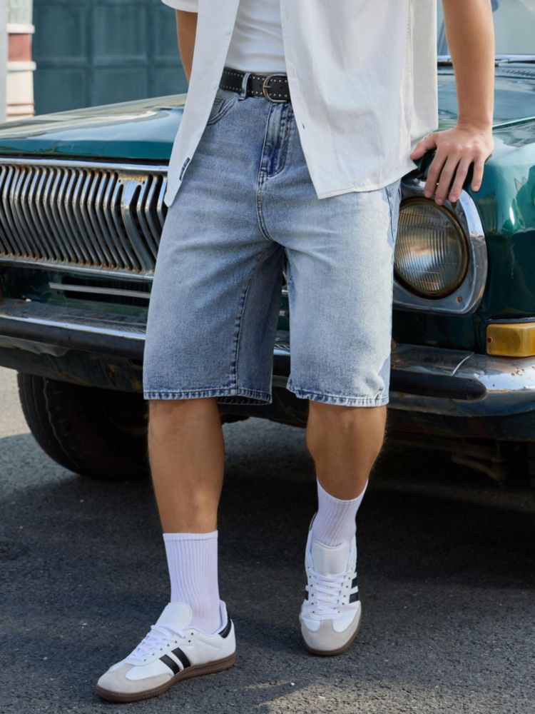 Shorts Comdecevis XS Indigo Claro Holgado Corte Suelto