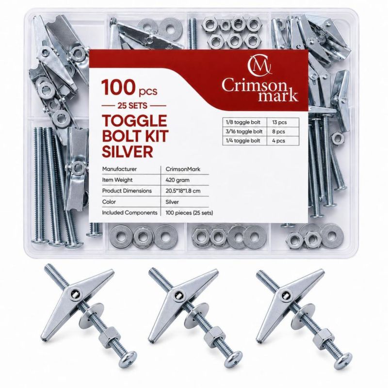 Tornillos de palanca CrimsonMark 100 piezas 420 g - Kit plateado