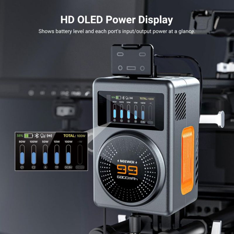 Batería V‑Mount NEEWER 99 Wh 100 W PD Carga Rápida