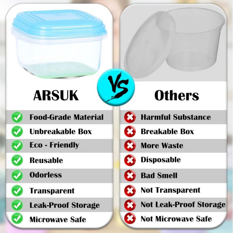 Contenedores de alimentos ARSUK 16 unidades 120 ml libre de BPA