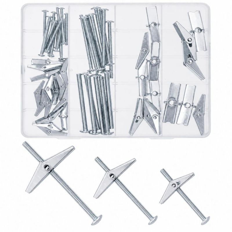 Kit de 28 tornillos de palanca CrimsonMark plateado para tablaroca