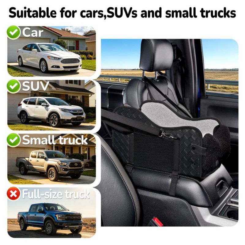 Asiento para perro Data Mist pequeño negro para consola central del coche