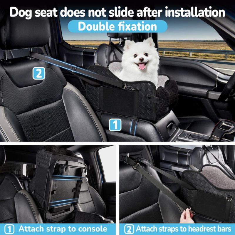 Asiento para perro Data Mist pequeño negro para consola central del coche