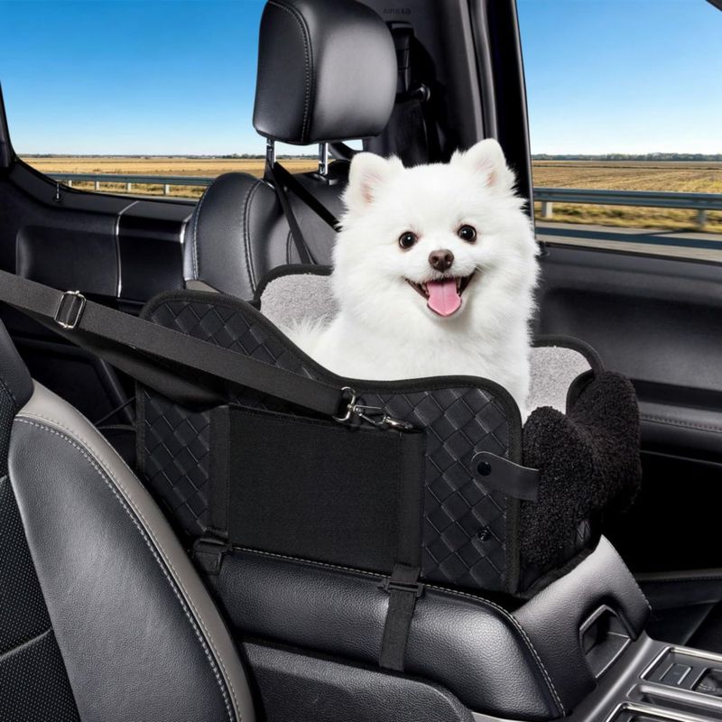 Asiento para perro Data Mist pequeño negro para consola central del coche