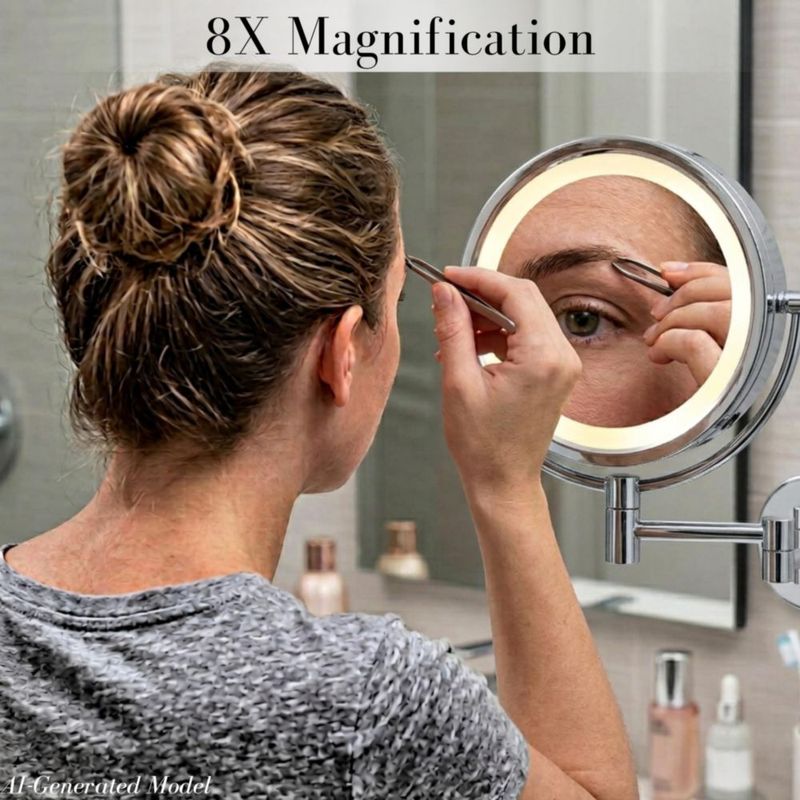 Espejo de Maquillaje JERDON 8X/1X Cromado HL88CLD