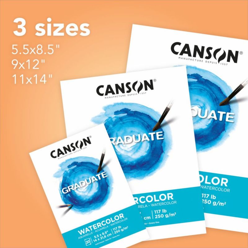 Bloc de Papel de Acuarela Canson 23 x 30 cm 250 g/m²