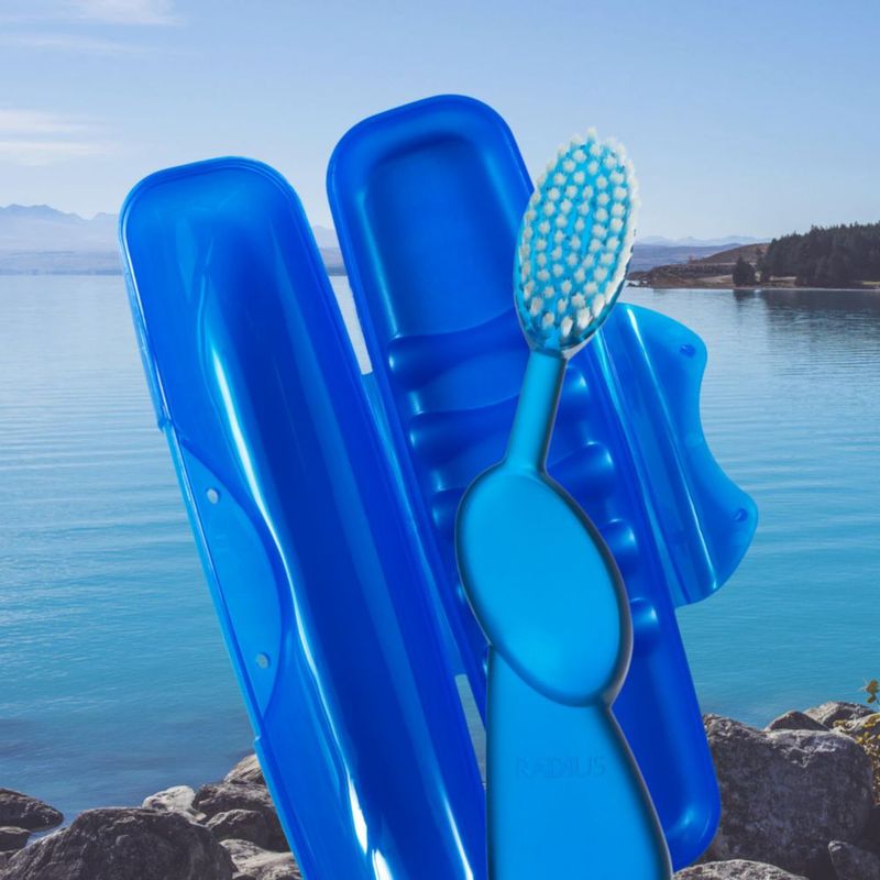 Cepillo de dientes RADIUS Original Big Brush azul para mano derecha