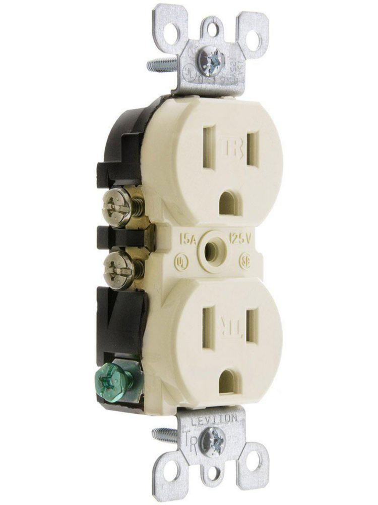 Receptáculo dúplex Leviton T5320-T 15 A 125 V resistente a manipulaciones