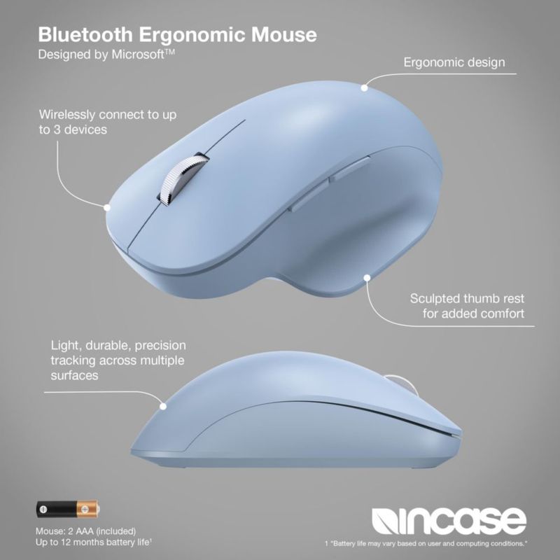 Funda ergonómica para ratón Bluetooth diseñada por Microsoft