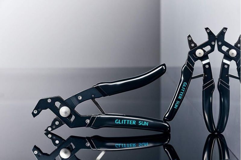 Pinzas con purpurina estilo Sun Robo-Grip con muesca en V autoajustables