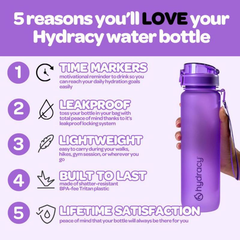Botella Hydracy 500 ml libre de BPA con infusor de frutas Berry Blue