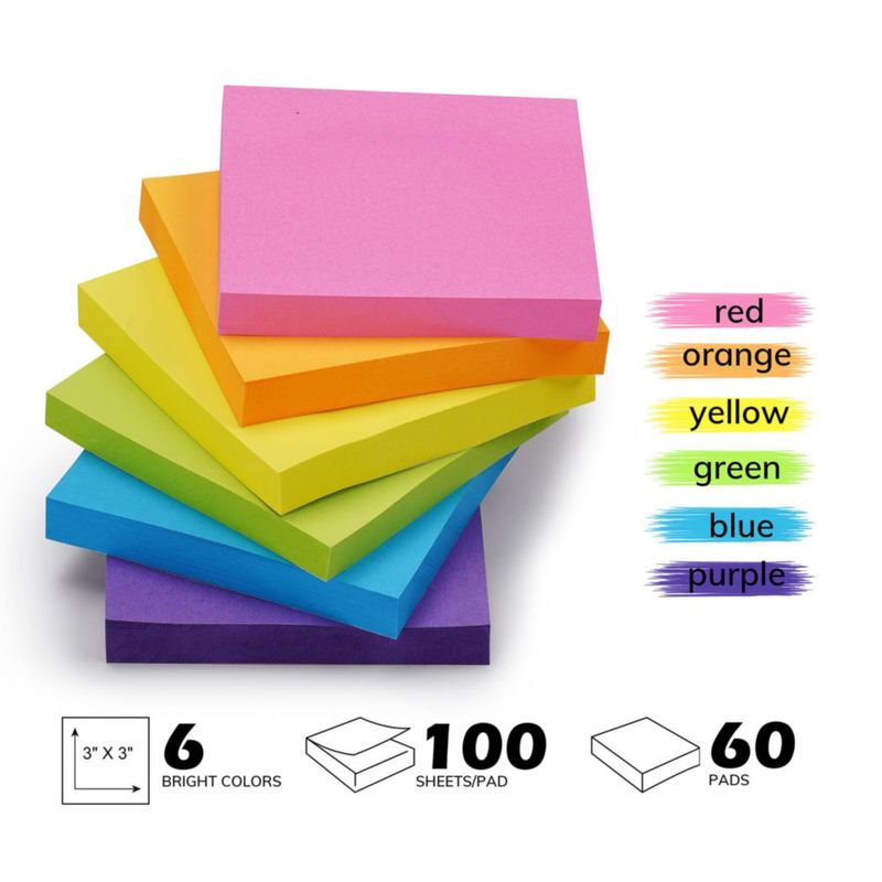 Notas adhesivas Ezzgol 76 cm 60 blocs de colores surtidos
