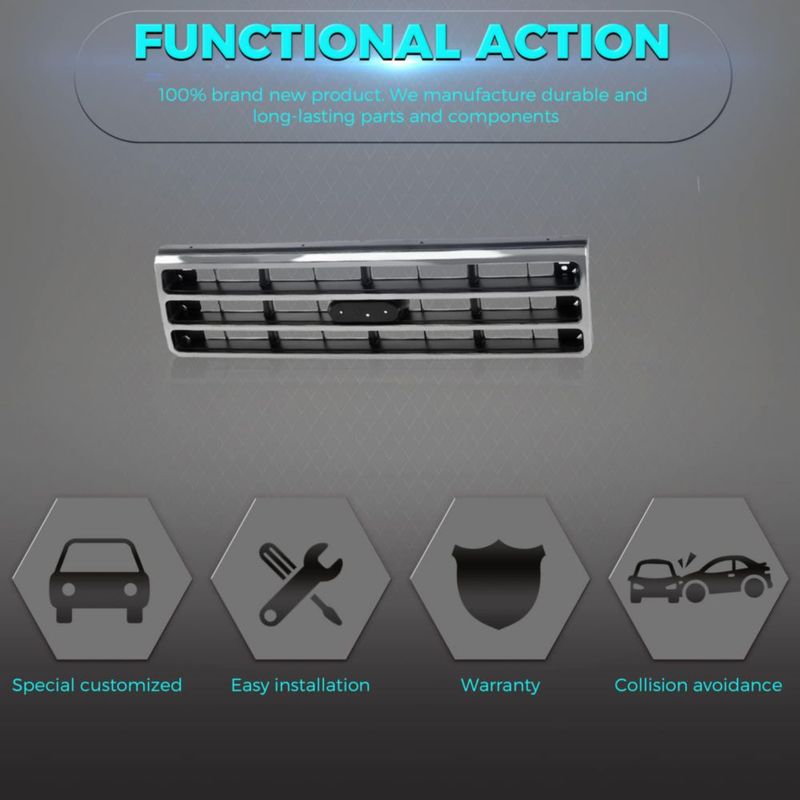 Parrilla Titanium Plus Autoparts en Cromo y Plástico