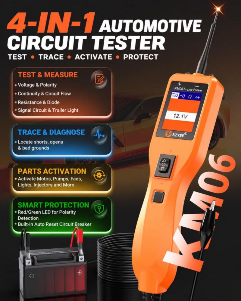 Probador de Circuitos KZYEE KM06 8‑35 V Sonda de Potencia