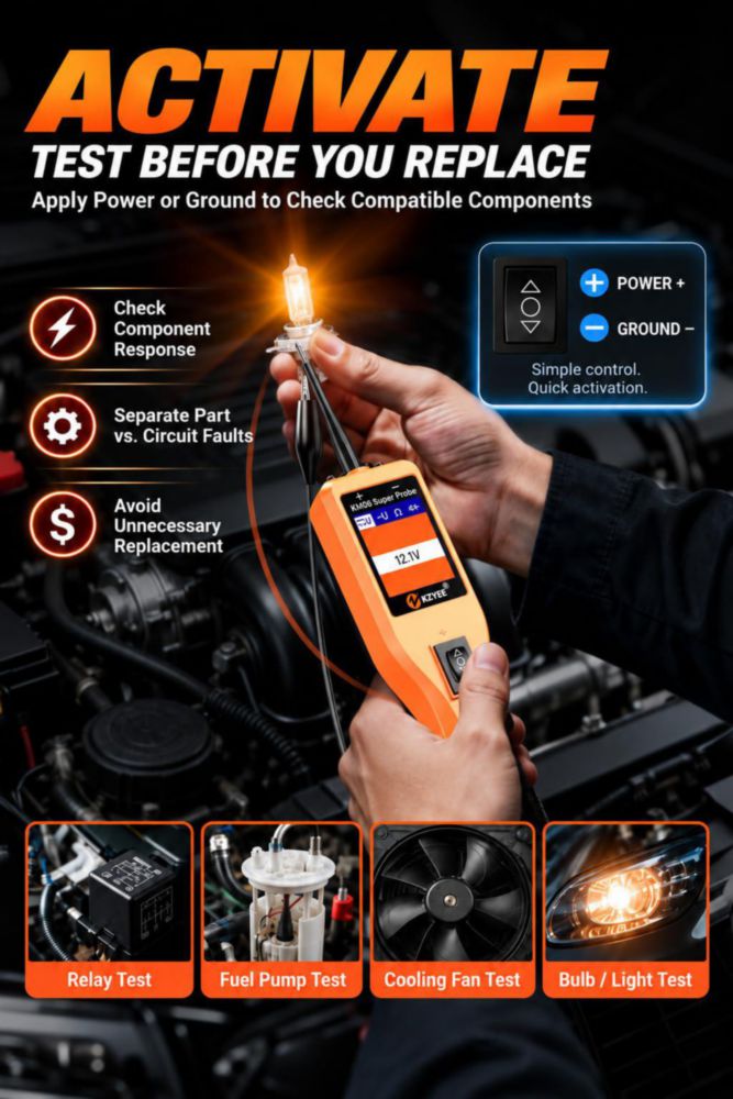 Probador de Circuitos KZYEE KM06 8‑35 V Sonda de Potencia