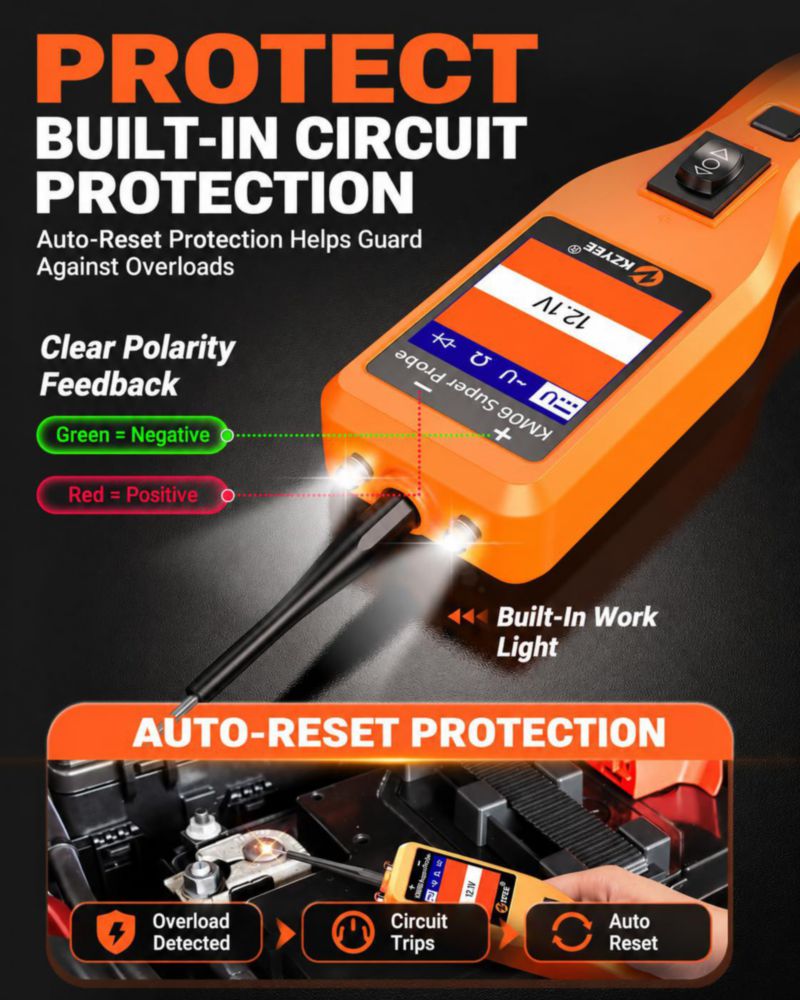 Probador de Circuitos KZYEE KM06 8‑35 V Sonda de Potencia