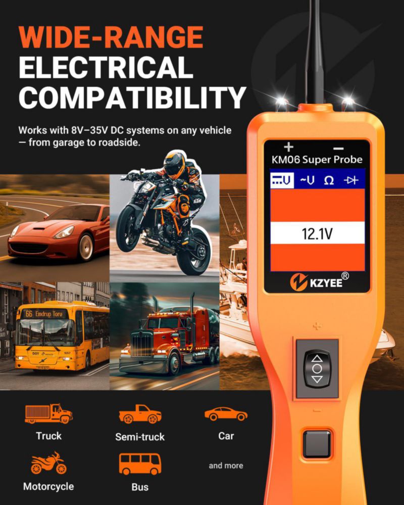 Probador de Circuitos KZYEE KM06 8‑35 V Sonda de Potencia