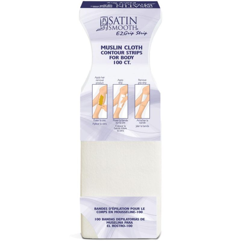 Tiras de Cera Muselina SATIN SMOOTH EZ Grip 100 unidades