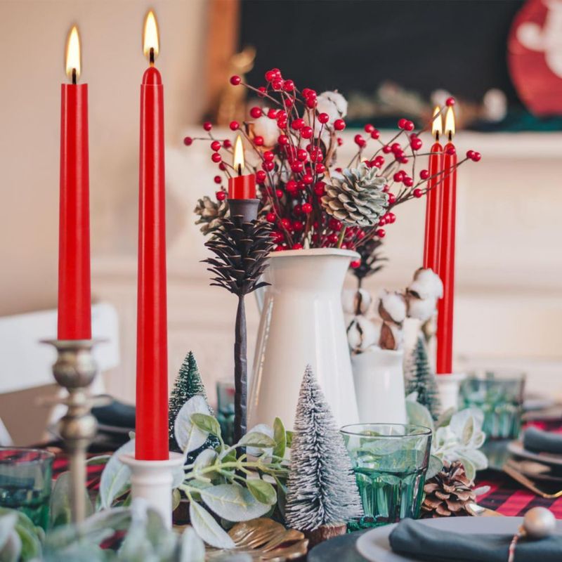 Velas de pilar Howemon 30 cm rojas paquete de 14 sin goteo