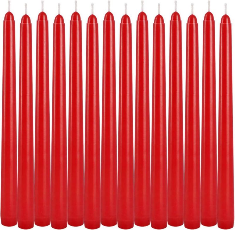 Velas de pilar Howemon 30 cm rojas paquete de 14 sin goteo