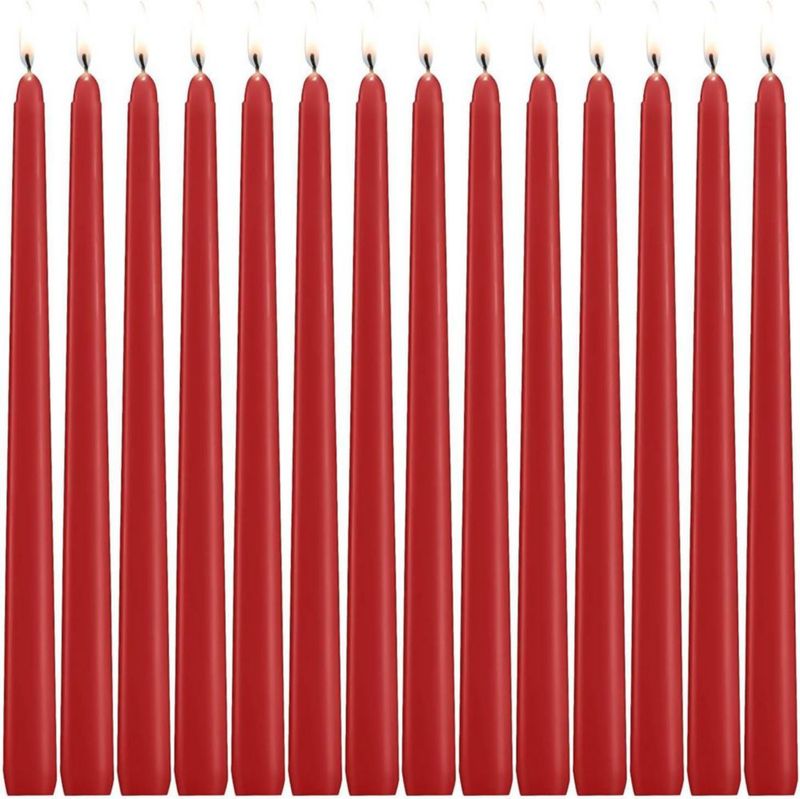 Velas de pilar Howemon 30 cm rojas paquete de 14 sin goteo