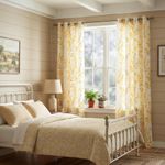 Cortina Melodieux 132x213 cm Amarilla con Estampado Floral Opaca