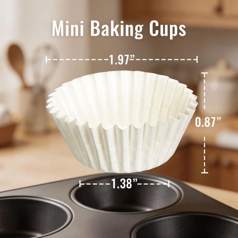 Cápsulas para cupcakes mini LotFancy 500 uds blanco 35 cm