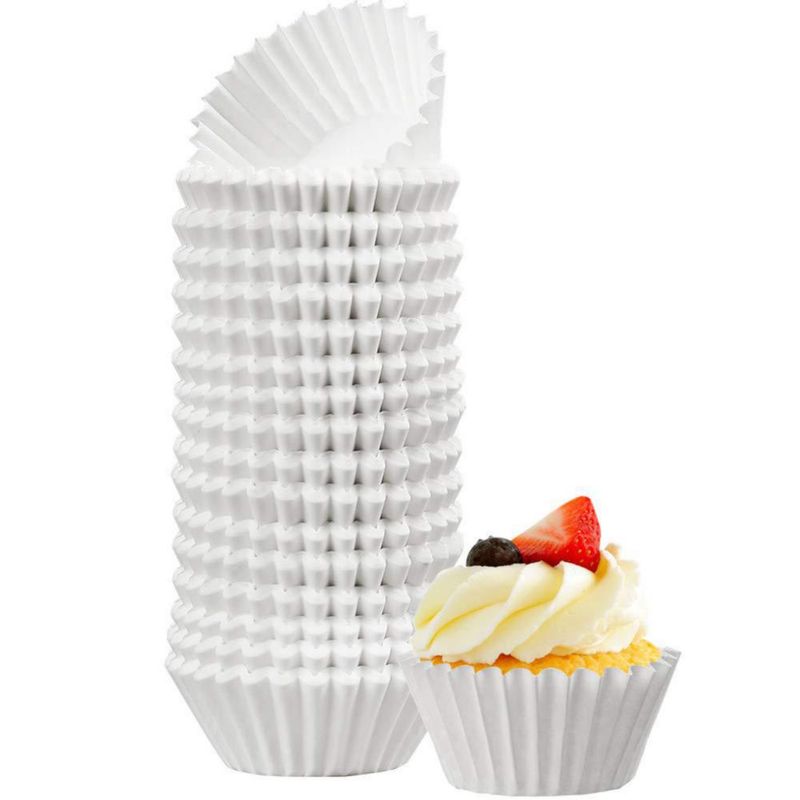 Cápsulas para cupcakes mini LotFancy 500 uds blanco 35 cm