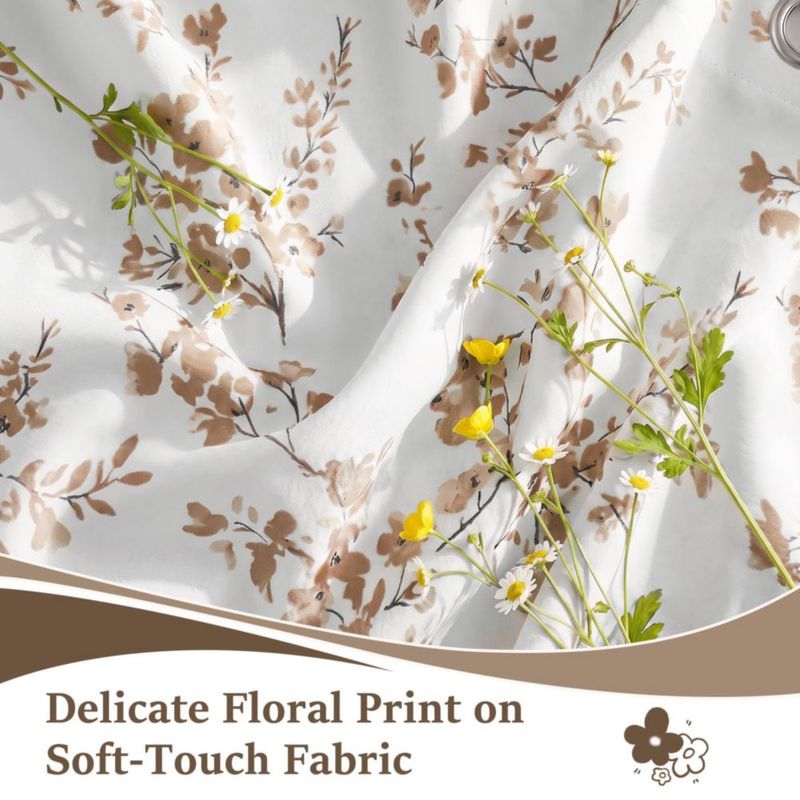 Cortinas Melodieux 132x213 cm Florales Opacas Blancas