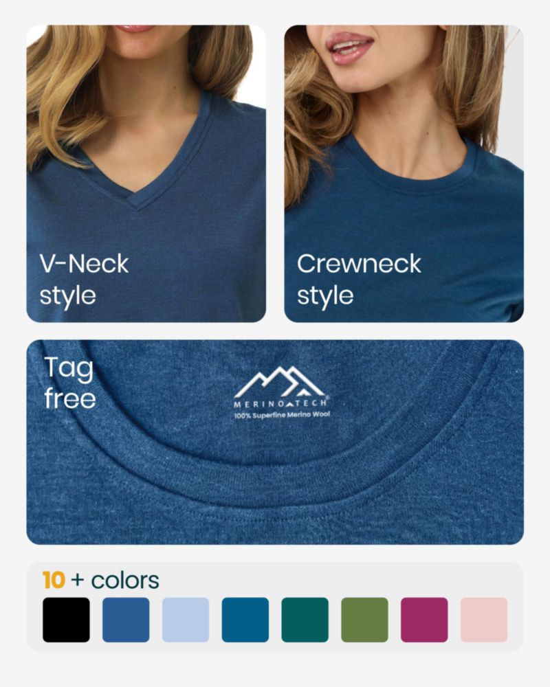 Camiseta Merino.tech talla M azul denim + calcetines