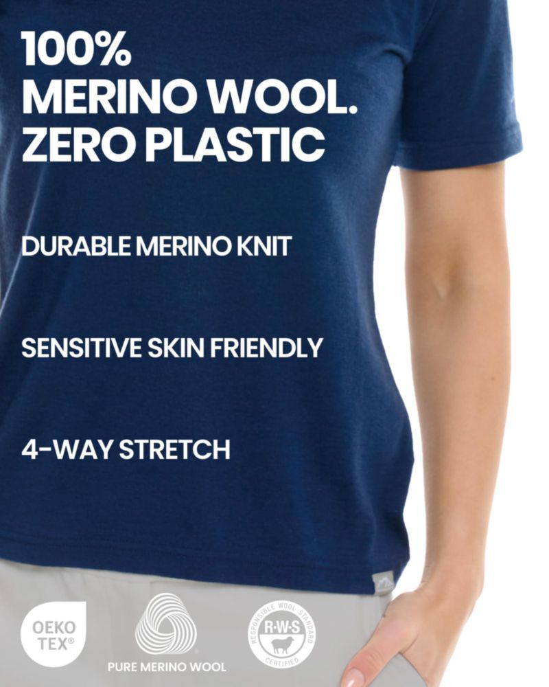 Camiseta Merino.tech talla M azul denim + calcetines