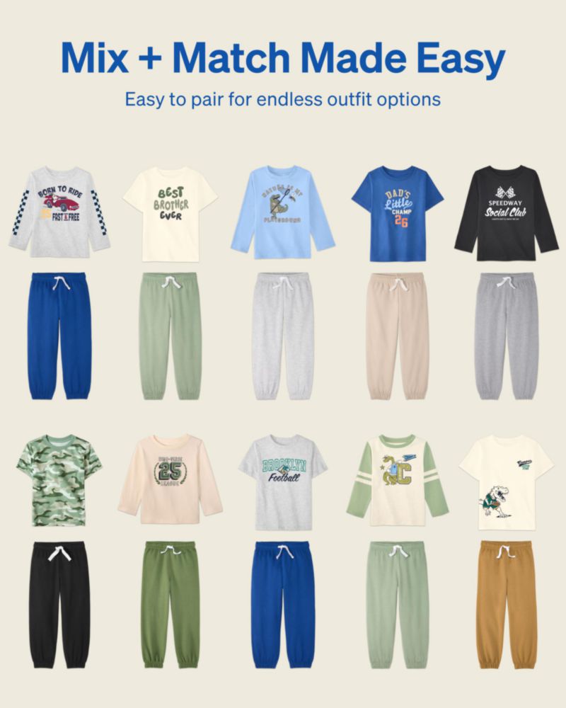 PANTALONES Garanimals 5T Pack de 4 Pantalones Jogger Sólidos
