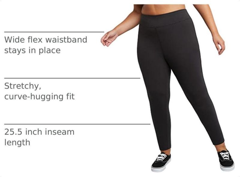Leggings Hanes 3X negro 65 cm