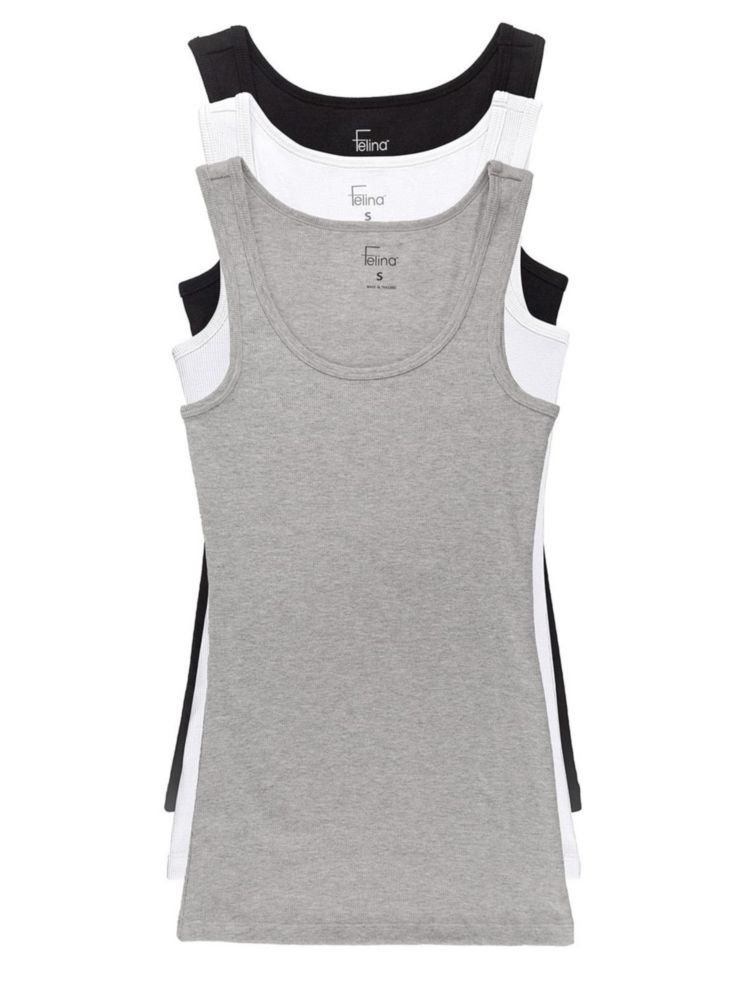 Top sin mangas Felina Talla S Pack de 3 Acanalado